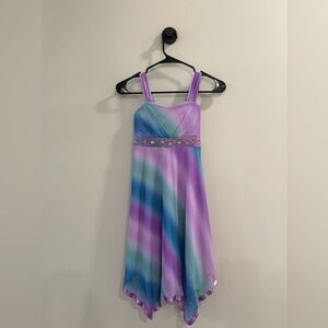 Purple and Blue Sleeveless girls dress